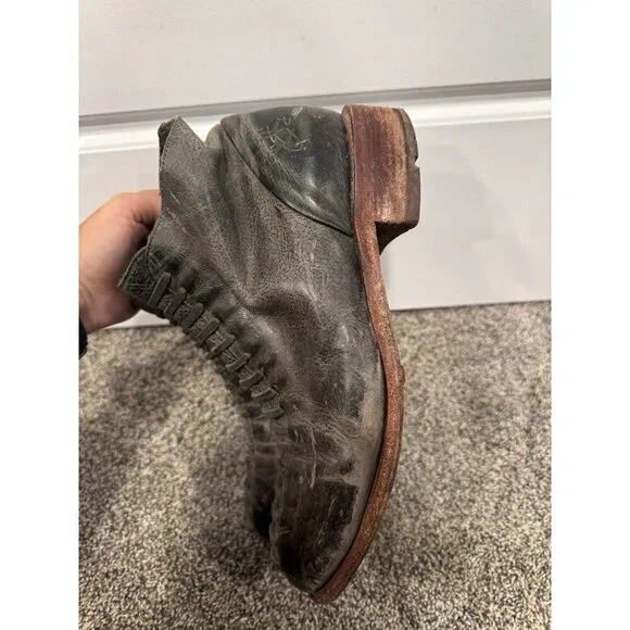 John Fluevog ‘BABETTE’ Leather Faux Lace Inside Zip Ankle Boots Women US 11 - Picture 5 of 7